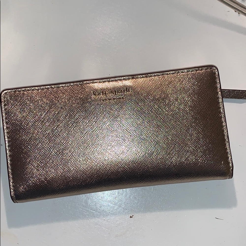 KATE SPADE gold wallet with coin pouch